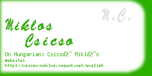 miklos csicso business card